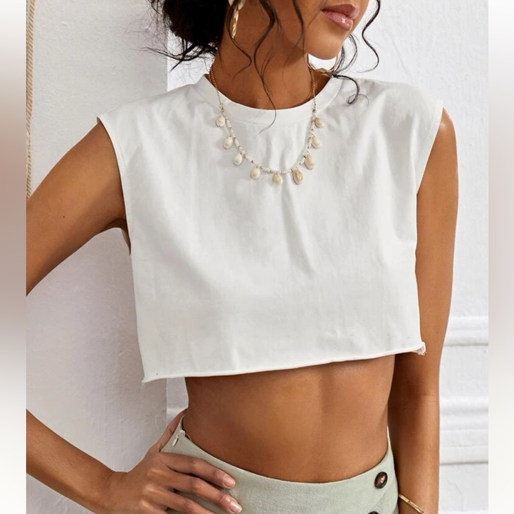SHEIN White Oversize Tank